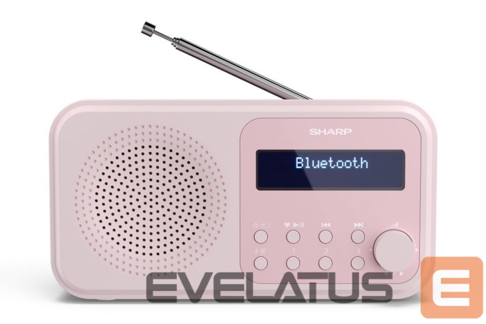 Speakers Sharp DR-P420(PK) Tokyo Portable Digital Radio, FM/DAB/DAB+, Bluetooth 5.0, USB or Battery Powered, Pink