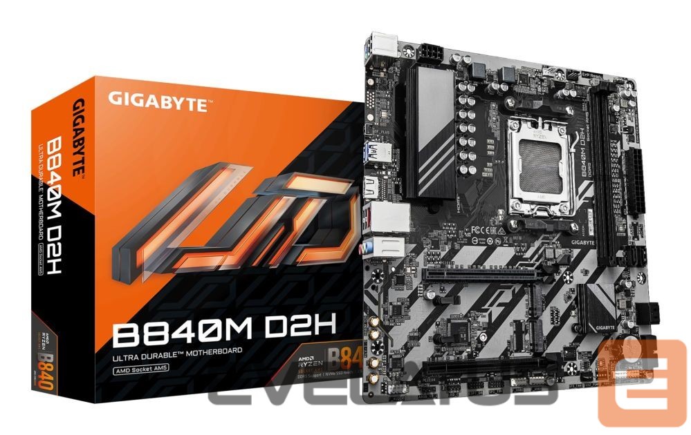 Motherboard for AMD processors Gigabyte Mainboard||AMD B840|Socket AM5|micro ATX|RAM DDR5-SDRAM|2xSlots|2xNumber of M.2 (M) slots|B840MD2H1.2