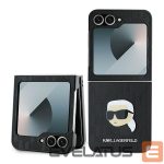 Back panel cover Karl Lagerfeld  Karl Lagerfeld Saffiano Monogram Case for Samsung Galaxy Z Flip 6 - Black 