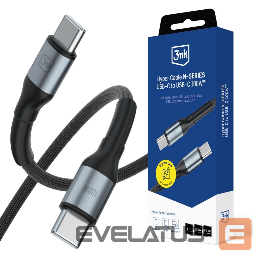 Other goods 3MK 3mk Hyper Cable N-SERIES USB-C / USB-C 2m 20V/5A 100W / black