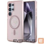 Back panel cover Guess  Guess Glitter Circle Classic Logo MagSafe case for Samsung Galaxy S25 Ultra - pink 