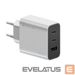 Adapter Cuktech  Cuktech 65W GaN 2xUSB-C 1xUSB-A Wall Charger - Gray 