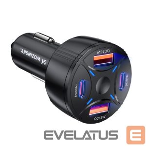 Other goods Wozinsky  Wozinsky WLS-04 60W Car Charger 2xUSB-C 2xUSB-A - Black 