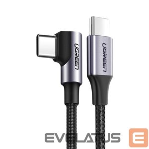 Cable Ugreen  Ugreen US255 50125 USB-C (straight) / USB-C (angled) PD QC cable 60W 3A 2m - gray 
