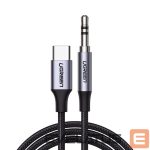 Cable Ugreen  Ugreen AUX stereo audio cable 3.5 mm mini jack - USB Type C for tablet phone 1m black (CM450 20192) Black