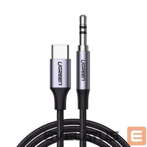 Cable Ugreen  Ugreen AUX stereo audio cable 3.5 mm mini jack - USB Type C for tablet phone 1m black (CM450 20192) Black