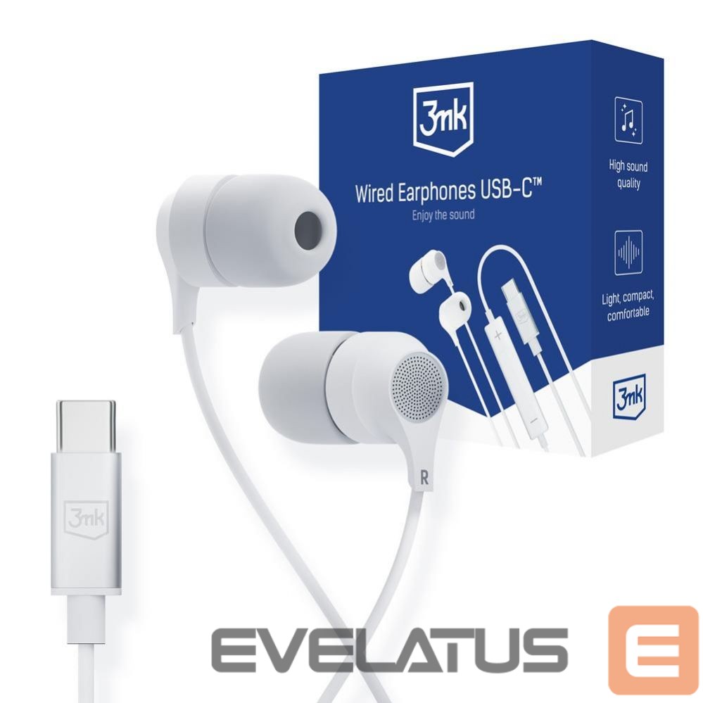 Other 3MK USB-C 3mk Wired Headphones - white