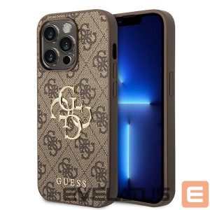 Back panel cover Guess  Guess GUHCP15X4GMGBR iPhone 15 Pro Max 6.7" brown/brown hardcase 4G Big Metal Logo 