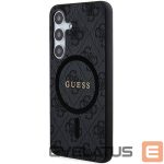 Other Phone Accessory Guess  Guess 4G Collection Leather Metal Logo MagSafe Case for Samsung Galaxy S24 - Black 