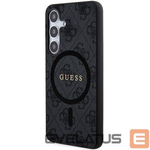 Other Phone Accessory Guess  Guess 4G Collection Leather Metal Logo MagSafe Case for Samsung Galaxy S24 - Black 