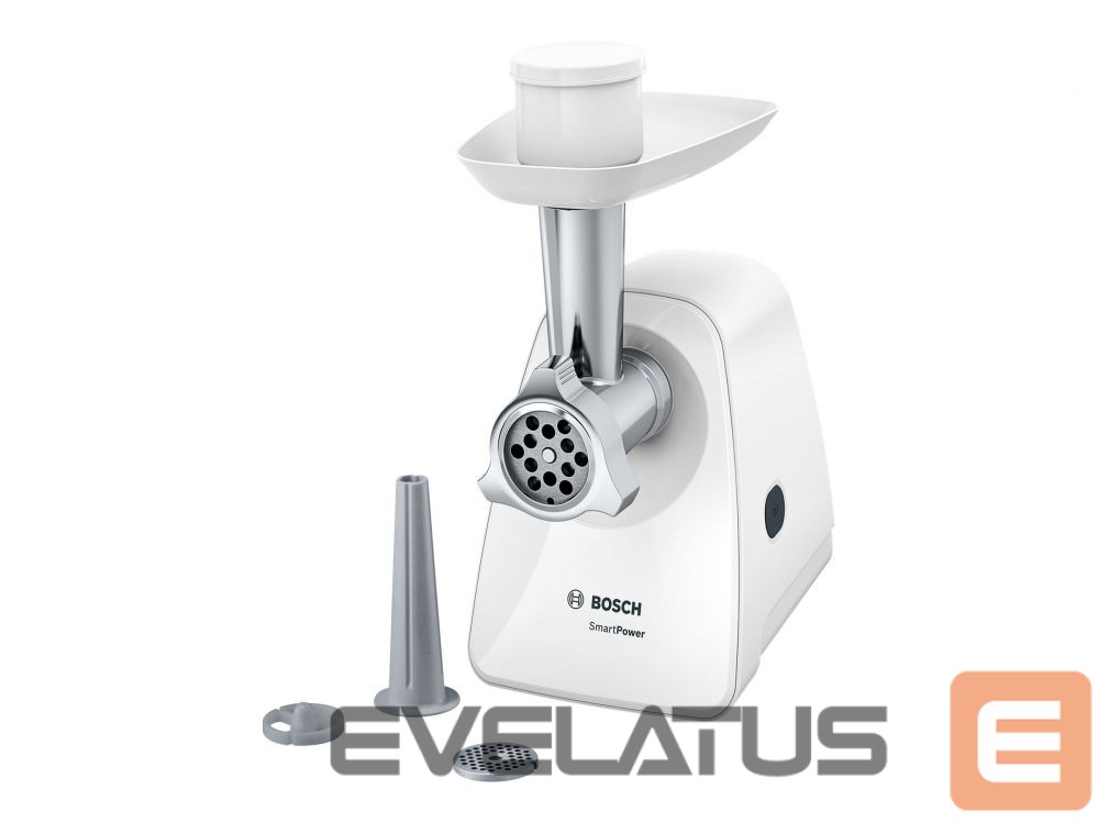 Meat grinder Bosch | Meat mincer SmartPower | MFW2510W | White | 350 W | Number of speeds 1 | 2 Discs: 3.8 and 8 mm; Sausage filler accessory.