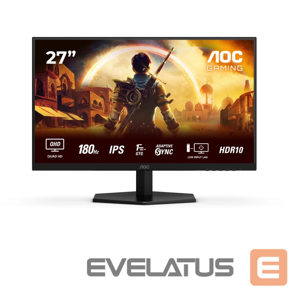 Monitor AOC Q27G42XE | 27 " | IPS | QHD | 16:9 | 180 Hz | 1 ms | 2560 x 1440 pixels | 300 cd/m² | HDMI ports quantity 2 | Black