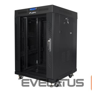 Servers Lanberg  Rack cabinet 19" free-standing 15U/600x600 (flat pack) with glass door lCD V2, black | 