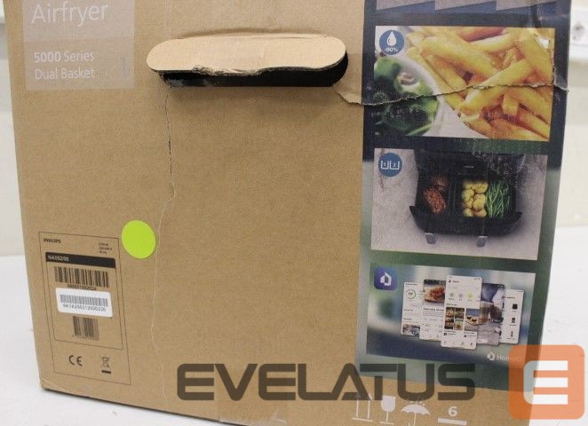 Table grill Philips SALE OUT. Dual Steam Air Fryer | NA552/00 5000 Series | Power 2750 W | Capacity 9 L | RapidAir Plus | Black | DAMAGED PACKAGING