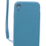 Back panel cover Evelatus Apple iPhone XR Soft Touch Silicone Case with Strap Blue