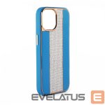 Back panel cover iLike Apple iPhone 11 Diamonds and Leather Case Blue