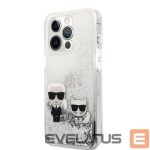 Back panel cover Karl Lagerfeld Apple iPhone 13 Pro Liquid Glitter Choupette Case Silver