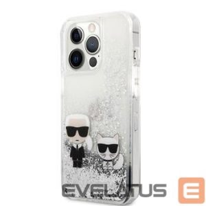 Back panel cover Karl Lagerfeld Apple iPhone 13 Pro Liquid Glitter Choupette Case Silver
