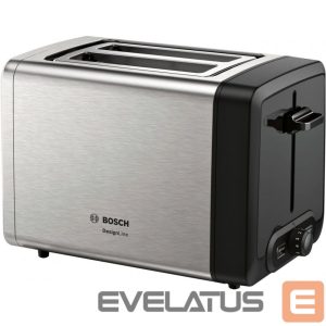 Toster Bosch  DesignLine Toaster TAT4P420 Power 970 W, Number of slots 2, Housing material Stainless Steel, Stainless steel/Black 