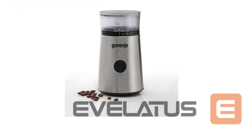Coffee machine GORENJE Coffee grinder SMK150E 150 W, Coffee beans capacity 60 g, Lid safety switch, Stainless steel