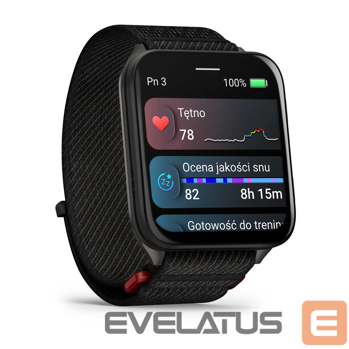 Smart watches Garmin  Venu X1 Black with Slate Titanium Caseback and Black ComfortFit Nylon Band 