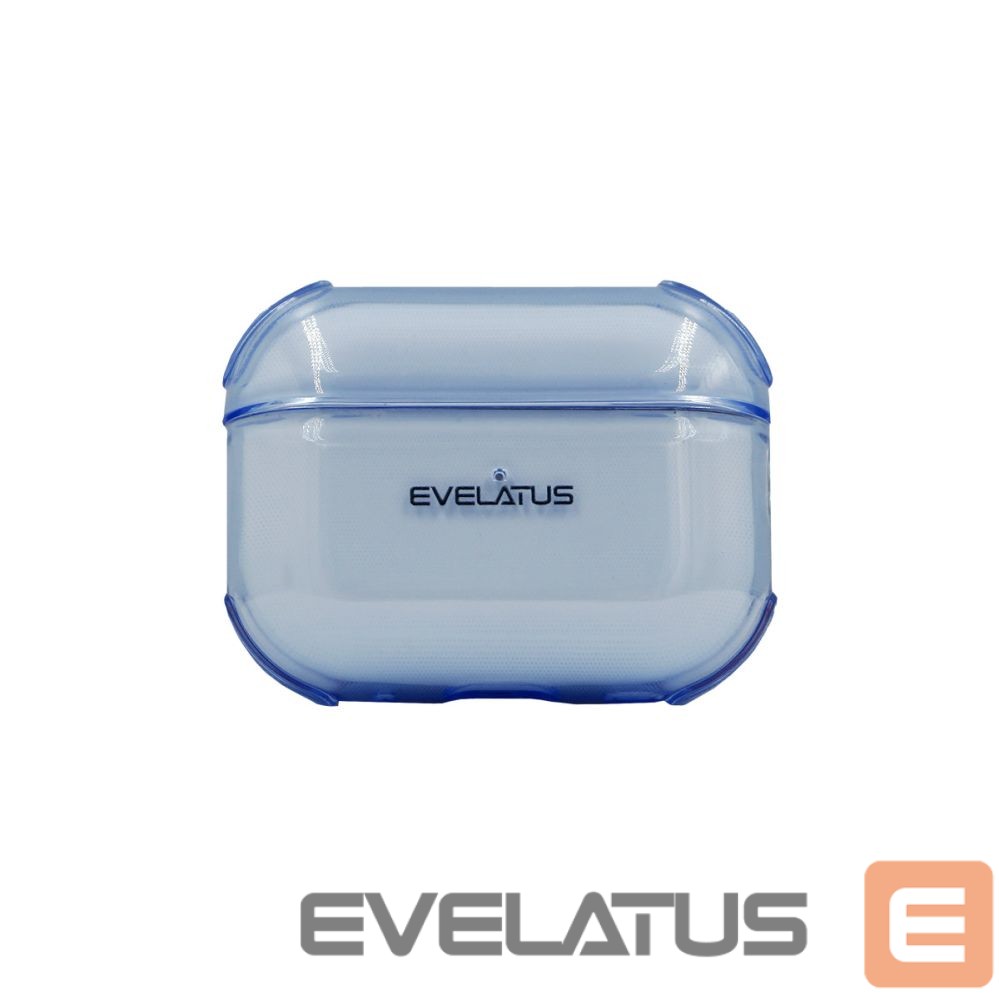 Back panel cover Evelatus Apple AirPods Pro 2 TPU Protective Case Transparent Blue
