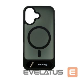 Back panel cover Evelatus Apple iPhone 17 Rubber Coated MagSafe With Stand Case Black