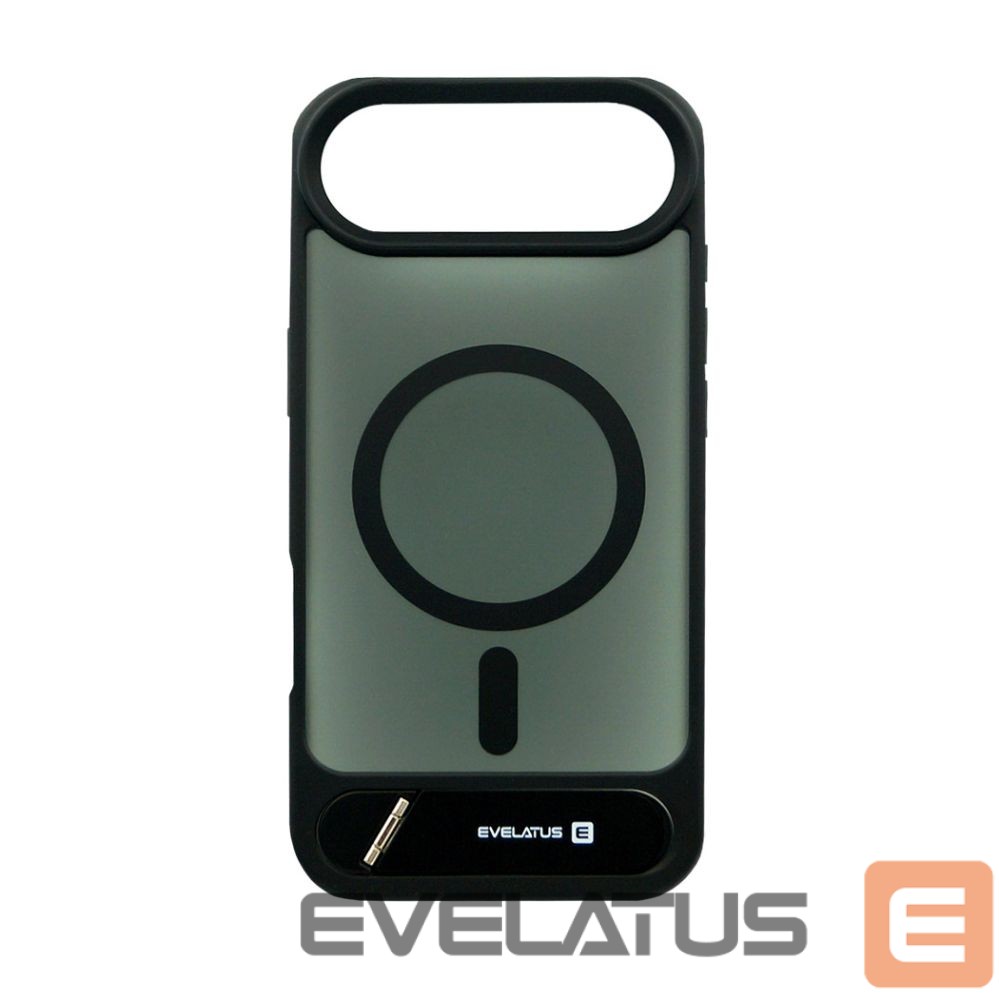 Back panel cover Evelatus Apple iPhone 17 Air Rubber Coated MagSafe With Stand Case Black