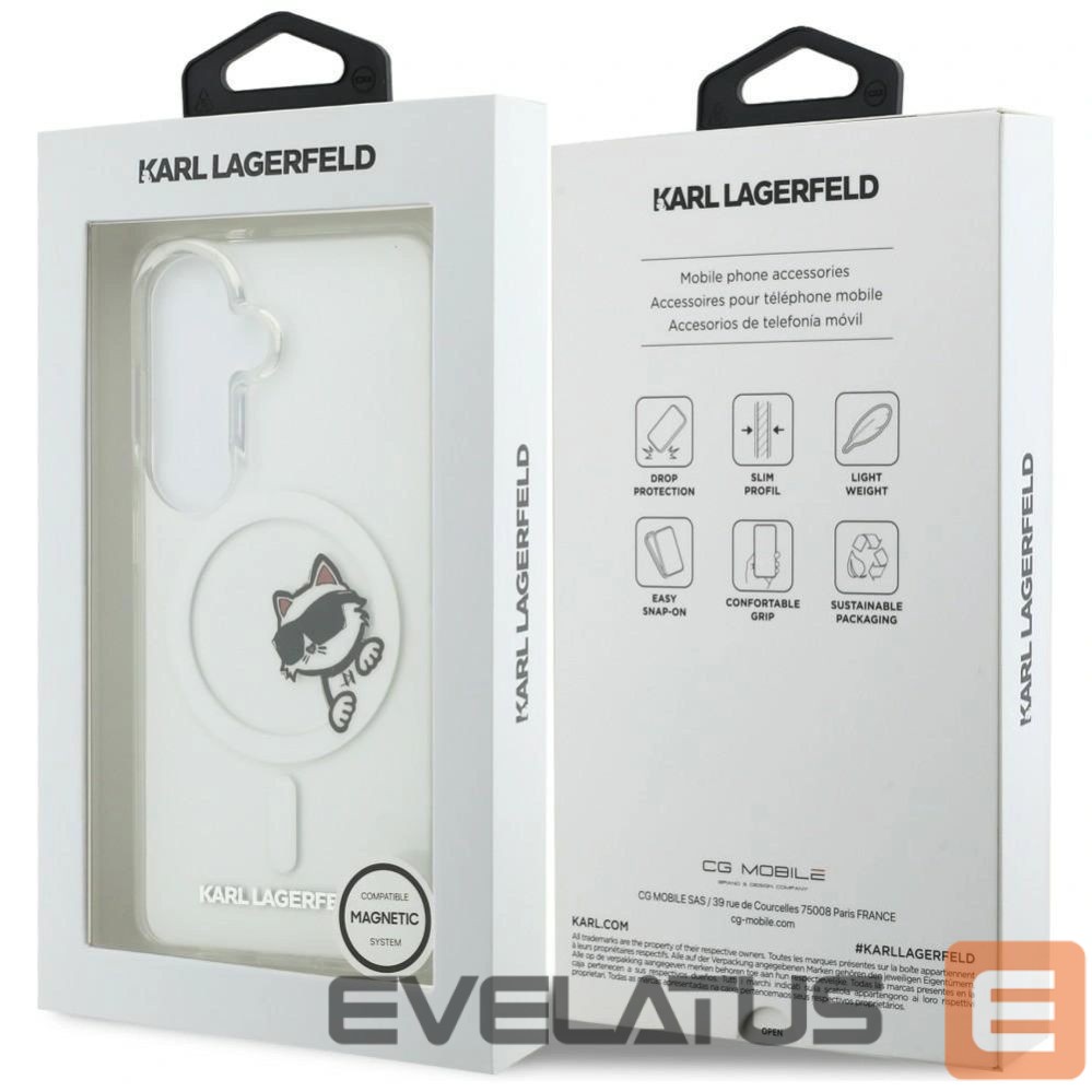 Case universal Karl Lagerfeld Samsung Galaxy S26 IML Peekaboo Choupette With MagSafe Case Transparent