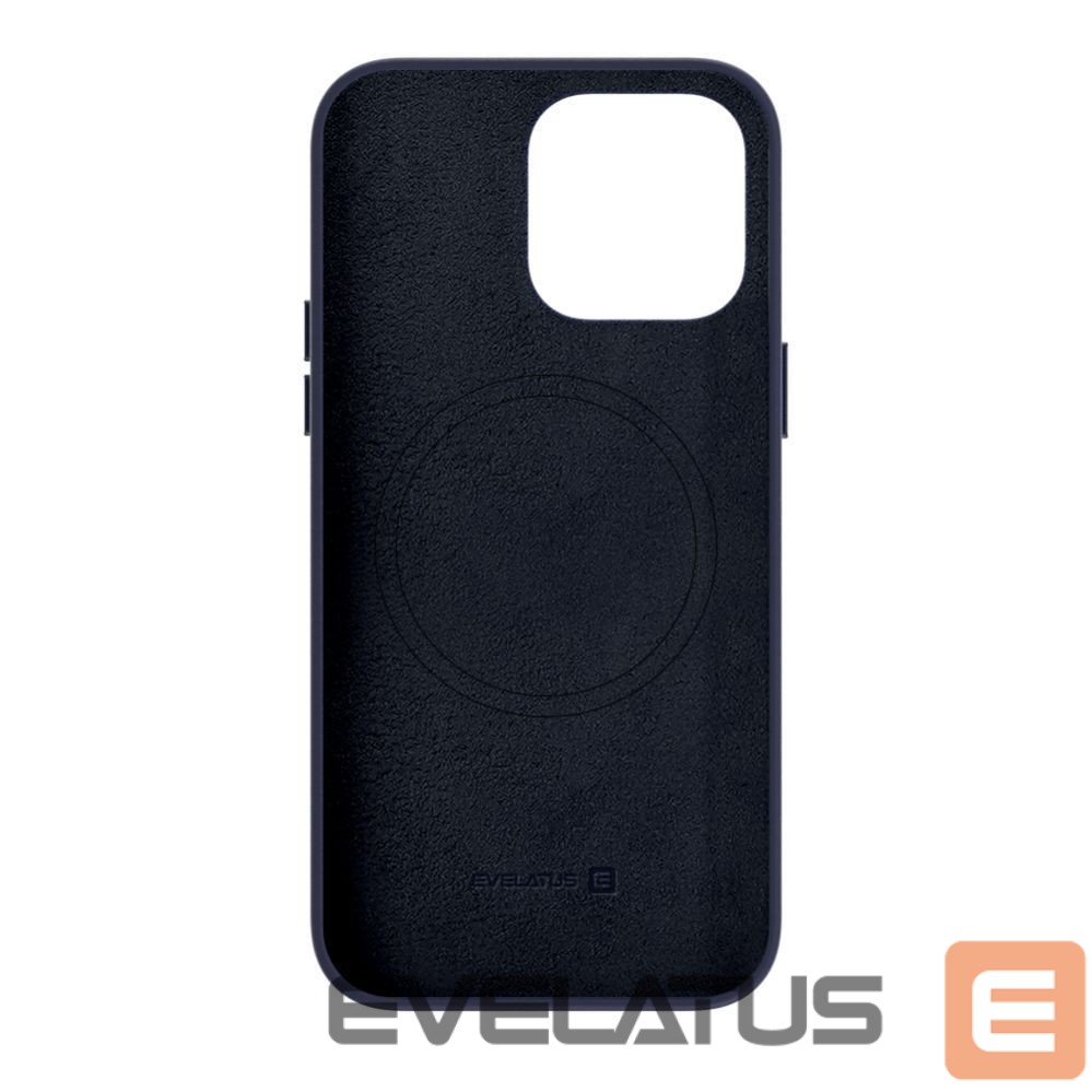 Back panel cover Evelatus Apple iPhone 13 Pro Genuine Leather case with MagSafe Blue