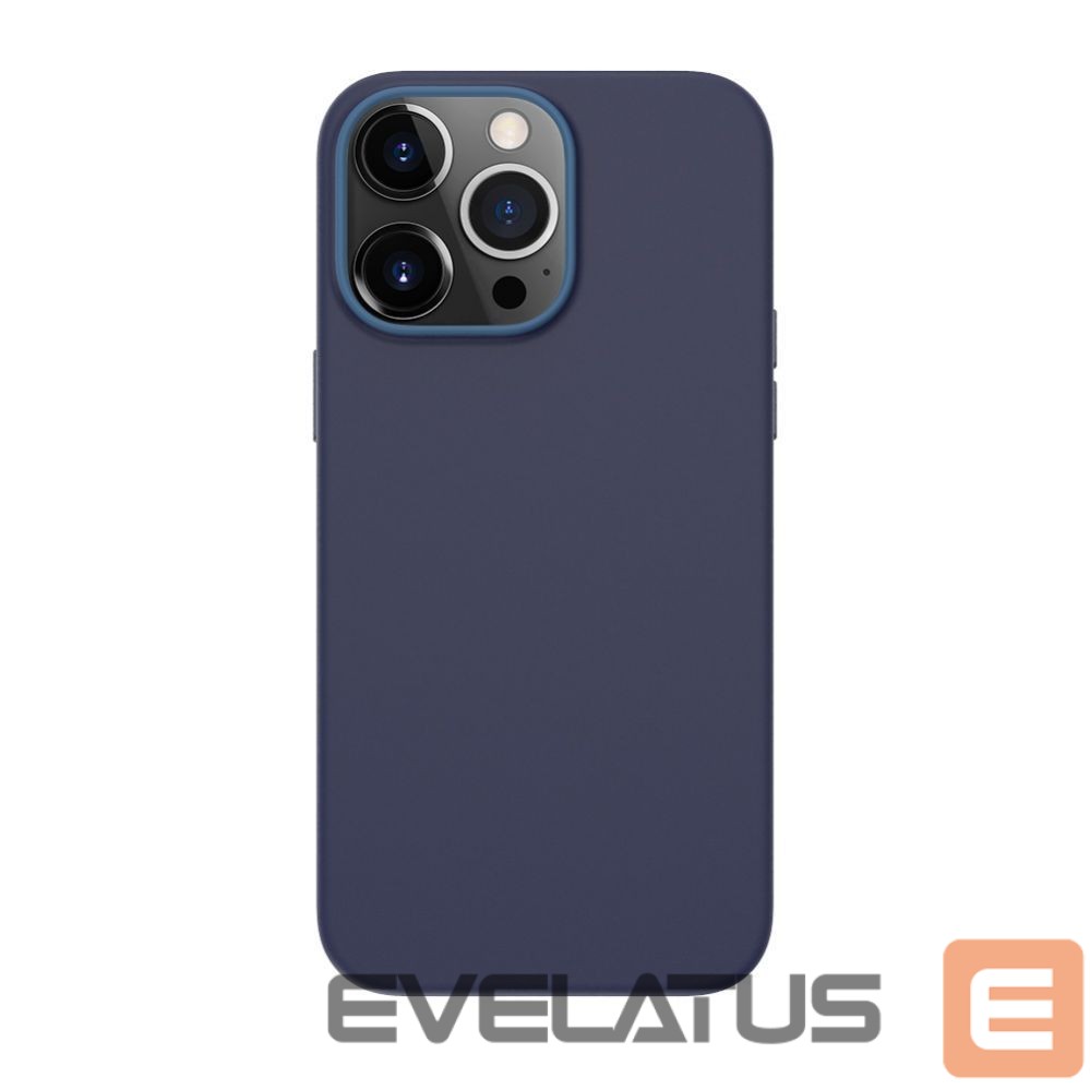 Back panel cover Evelatus Apple iPhone 13 Pro Genuine Leather case with MagSafe Blue