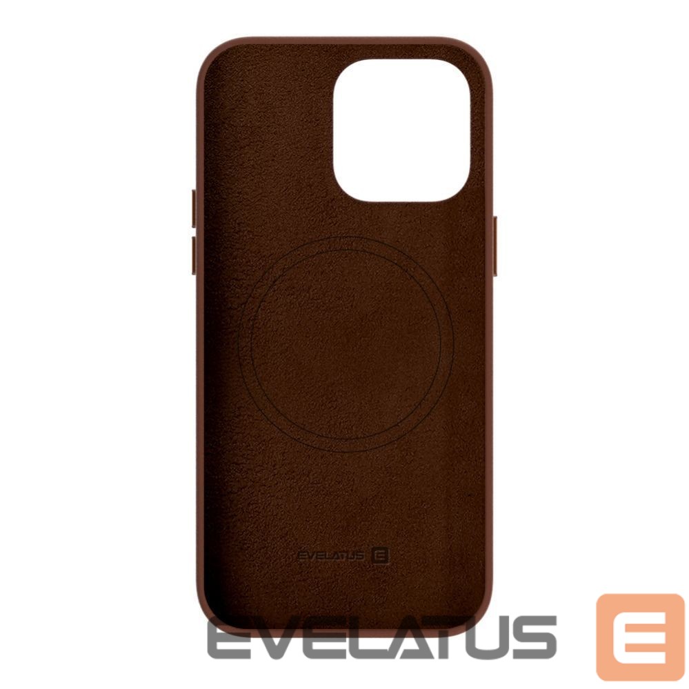 Back panel cover Evelatus Apple iPhone 13 Pro Genuine Leather case with MagSafe Brown