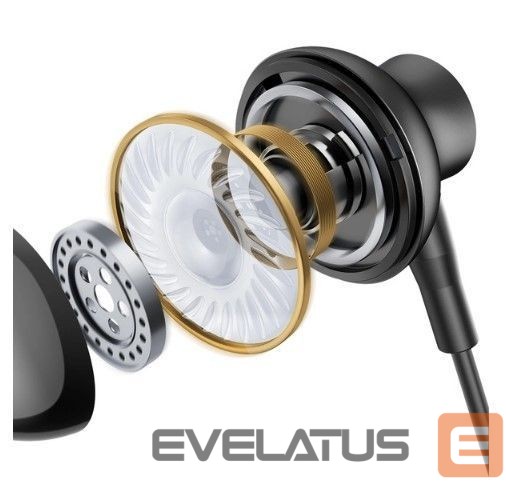 Wired headphones Joyroom TYPE-C Series JR-EC07 USB-C in-ear headphones metal Black