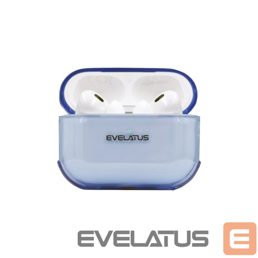 Back panel cover Evelatus Apple AirPods Pro 2 TPU Protective Case Transparent Blue