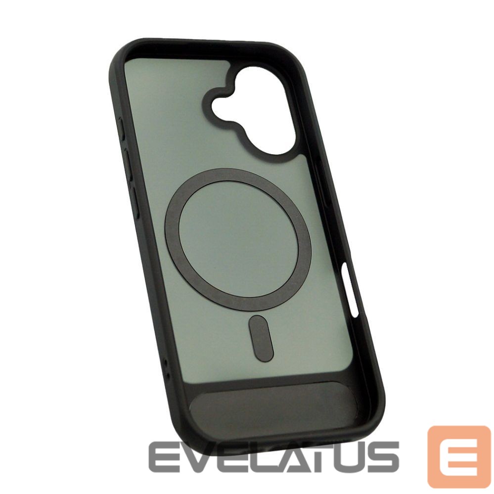 Back panel cover Evelatus Apple iPhone 17 Rubber Coated MagSafe With Stand Case Black