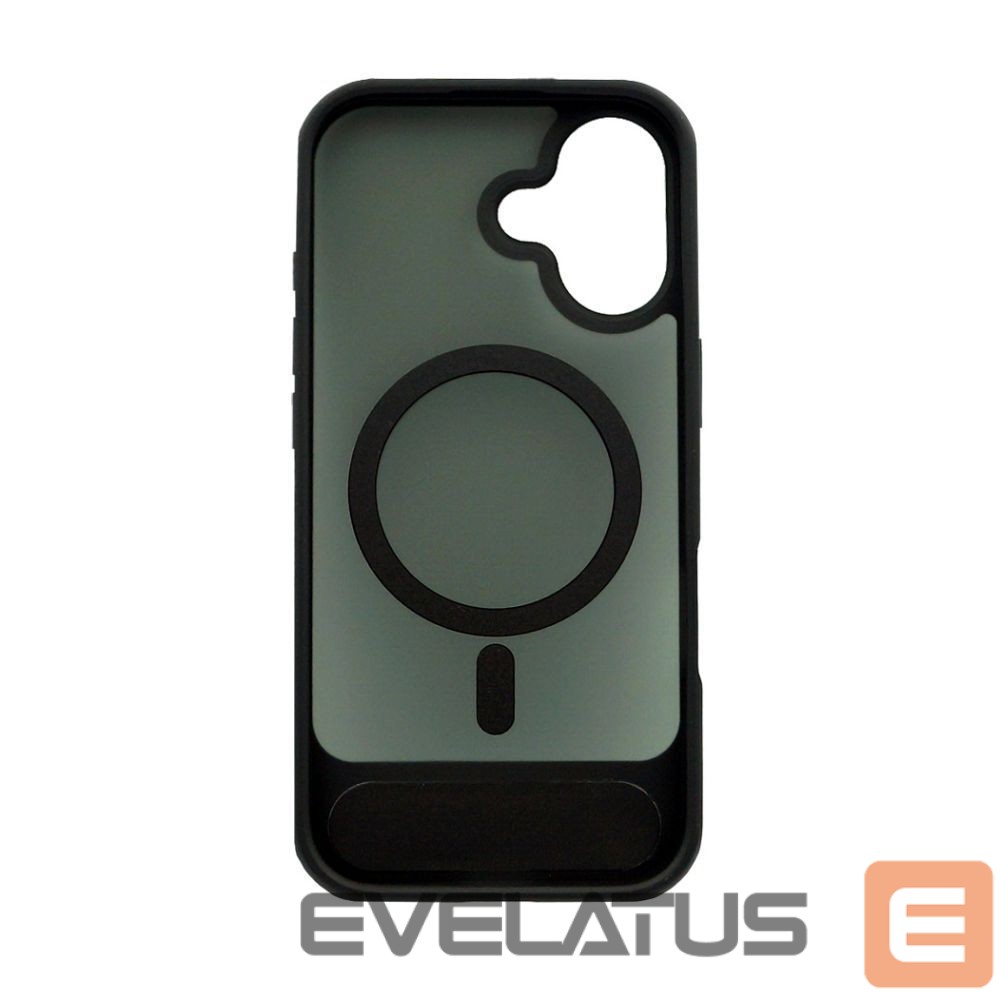 Back panel cover Evelatus Apple iPhone 17 Rubber Coated MagSafe With Stand Case Black