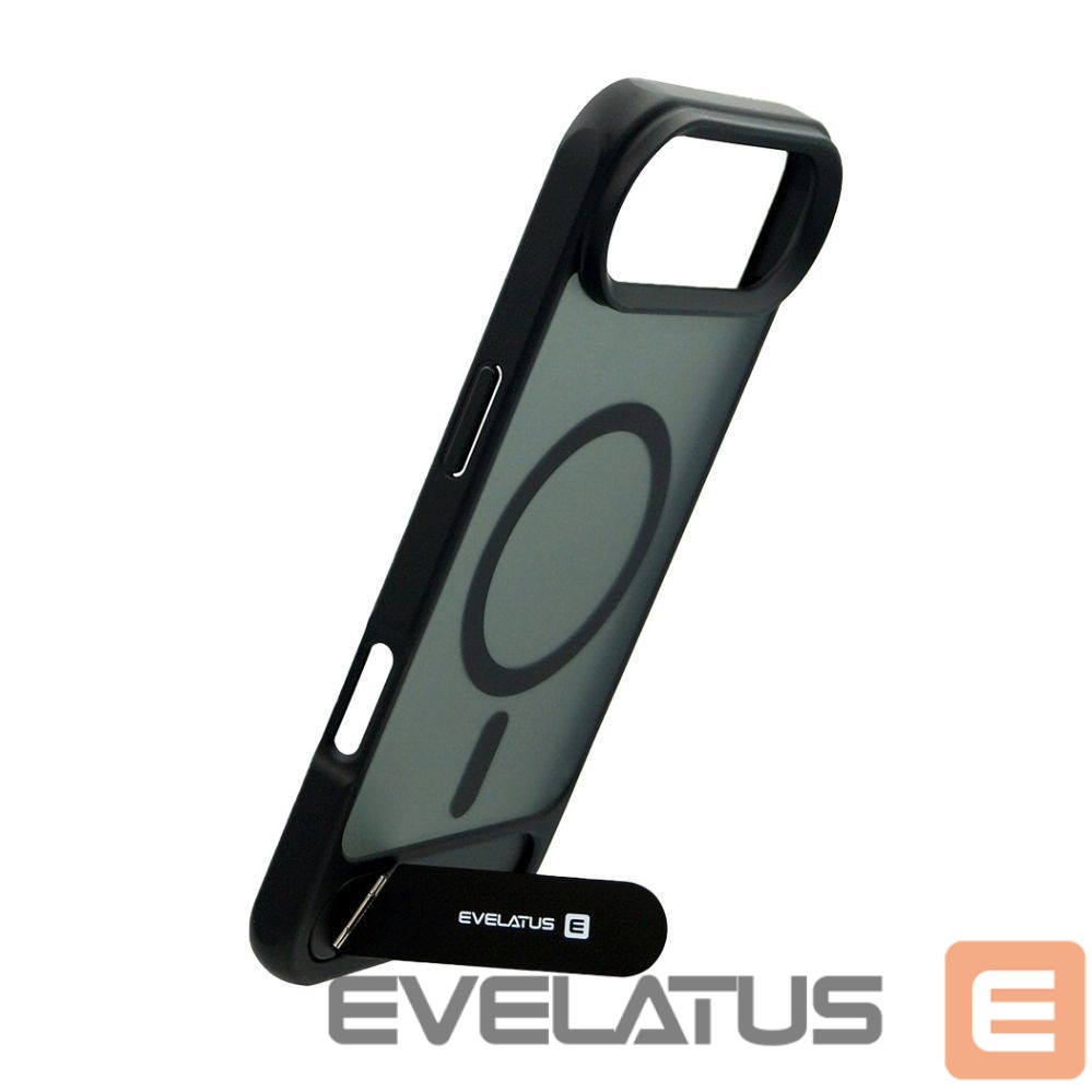Back panel cover Evelatus Apple iPhone 17 Air Rubber Coated MagSafe With Stand Case Black