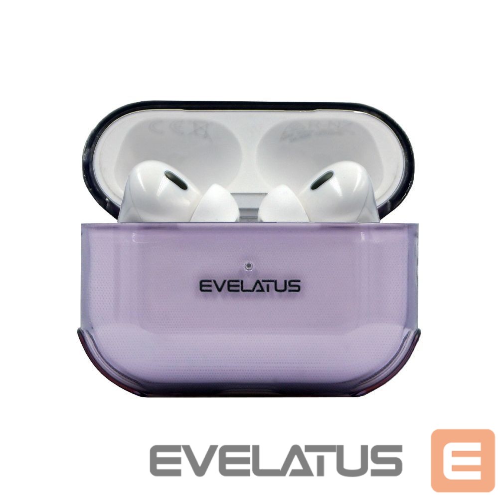 Headphone case Evelatus Apple AirPods Pro 2 TPU Protective Case Transparent Purple
