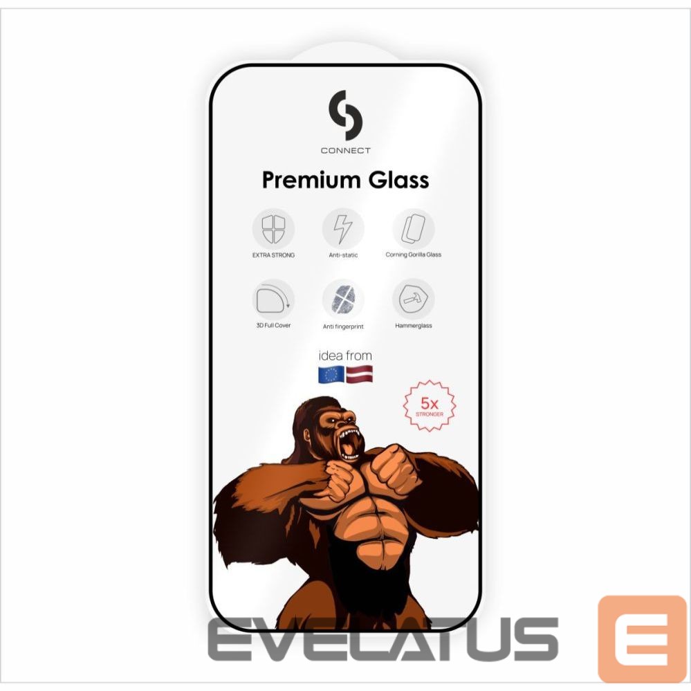 Protective glass Connect Samsung Galaxy A27 Corning Gorilla Glass Anti-Static 3D Full Cover 5X Stronger Black