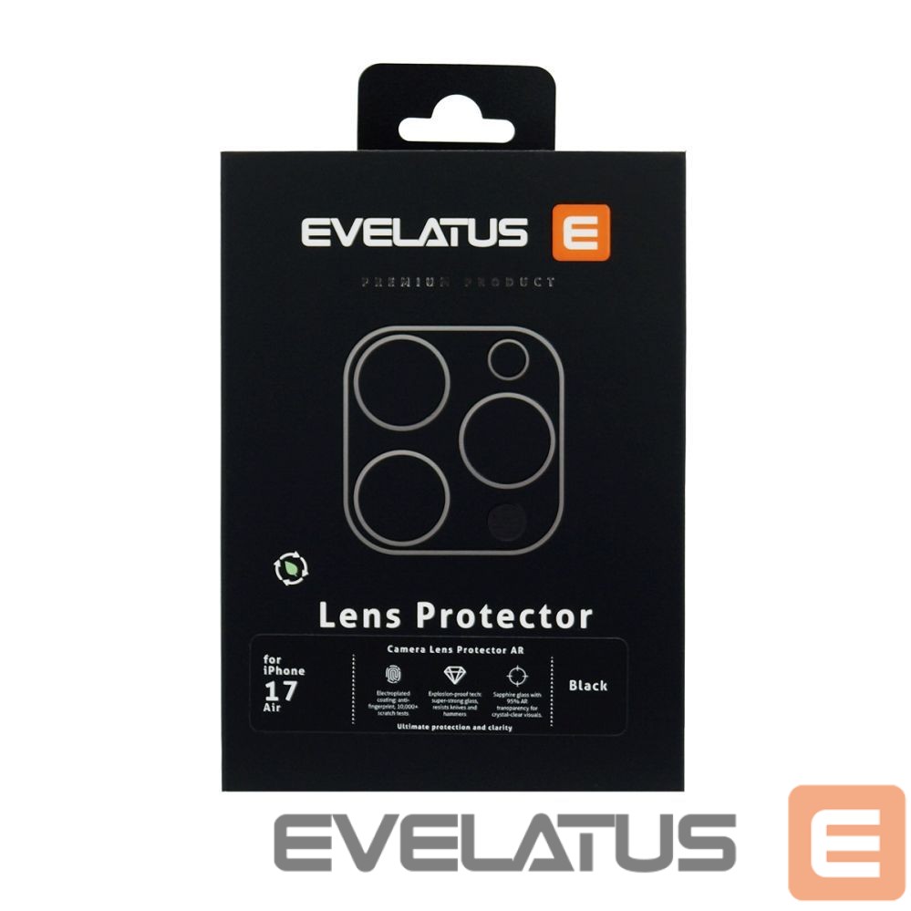 Protective glass Evelatus Apple iPhone 17 Air Full body camera lens protection premium Black