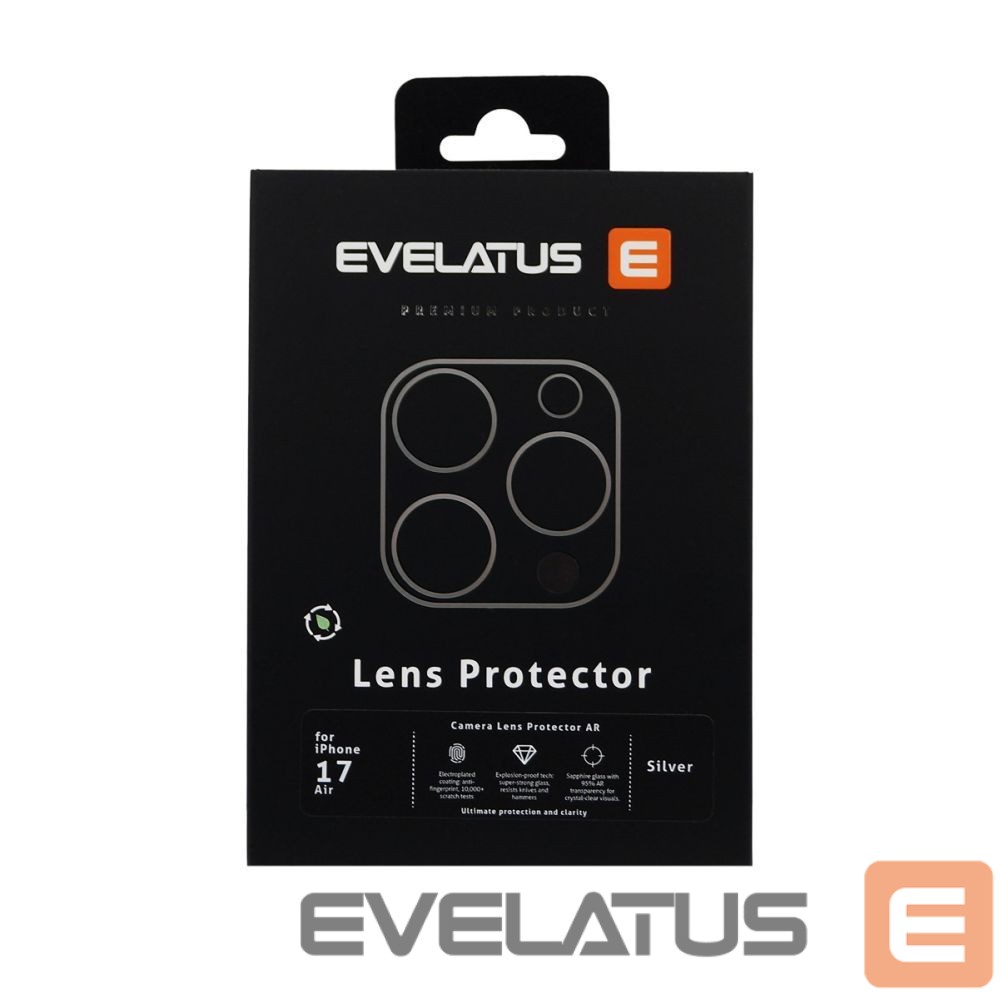 Protective glass Evelatus Apple iPhone 17 Air Full body camera lens protection premium Silver