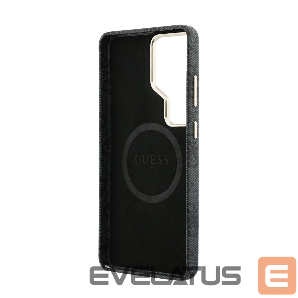 Case universal Guess Samsung Galaxy S26 Ultra PU 4G Script Metal Logo With MagSafe Case Black
