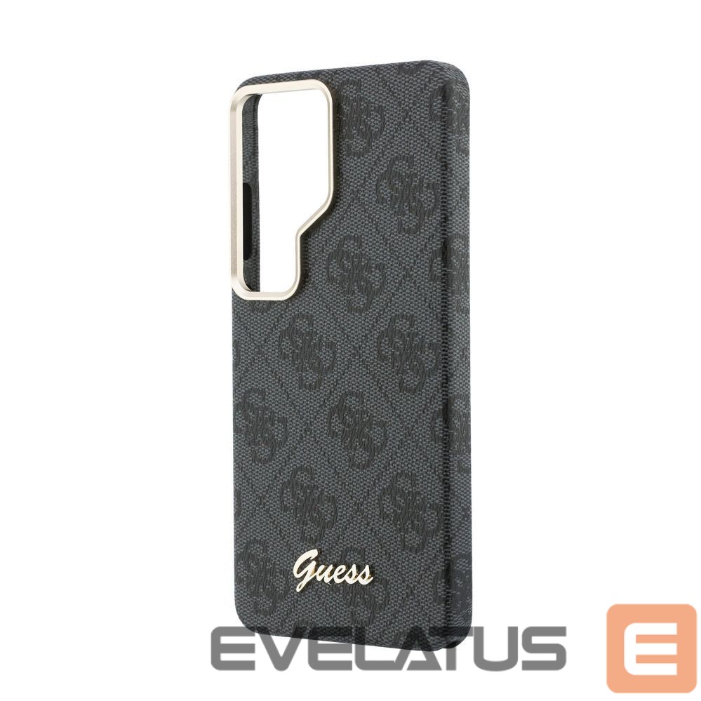 Case universal Guess Samsung Galaxy S26 Ultra PU 4G Script Metal Logo With MagSafe Case Black