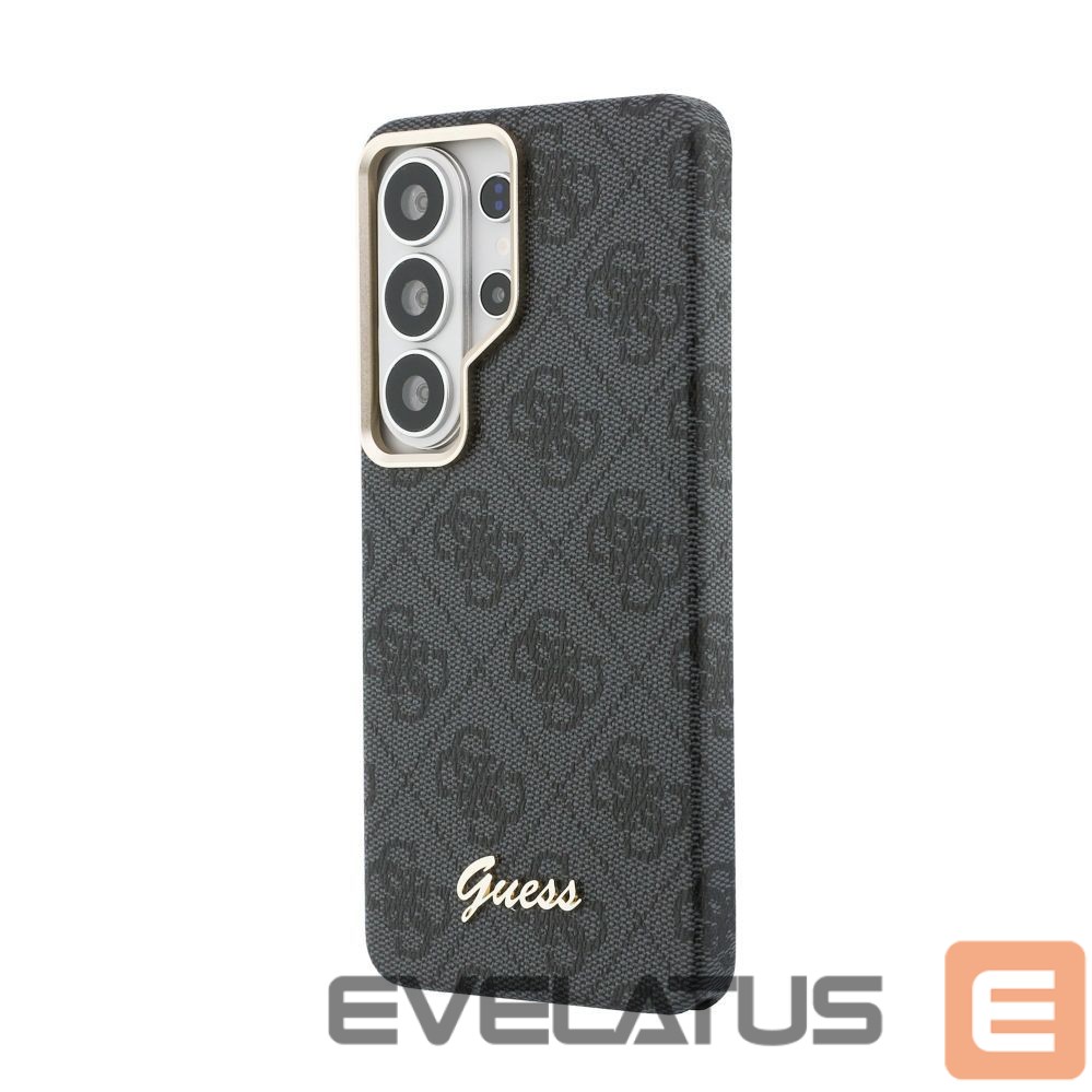 Case universal Guess Samsung Galaxy S26 Ultra PU 4G Script Metal Logo With MagSafe Case Black