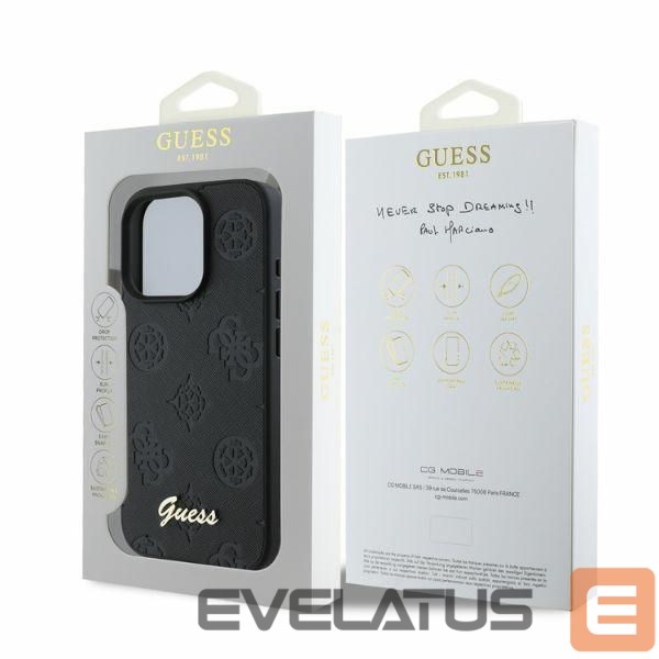 Back panel cover Guess Guess 4G Classic Case for iPhone 16 Pro Max - Black