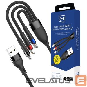Other goods 3MK  3mk Hyper Cable N-SERIES 3 in 1 USB-A / Lightning / Micro 1.2m 9V/2A 18W - black 