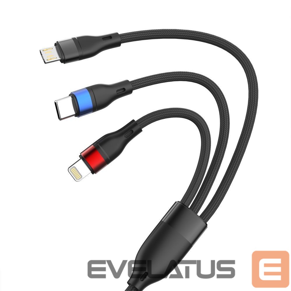 Other goods 3MK 3mk Hyper Cable N-SERIES 3 in 1 USB-A / Lightning / Micro 1.2m 9V/2A 18W - black