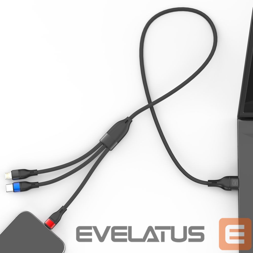 Other goods 3MK 3mk Hyper Cable N-SERIES 3 in 1 USB-A / Lightning / Micro 1.2m 9V/2A 18W - black
