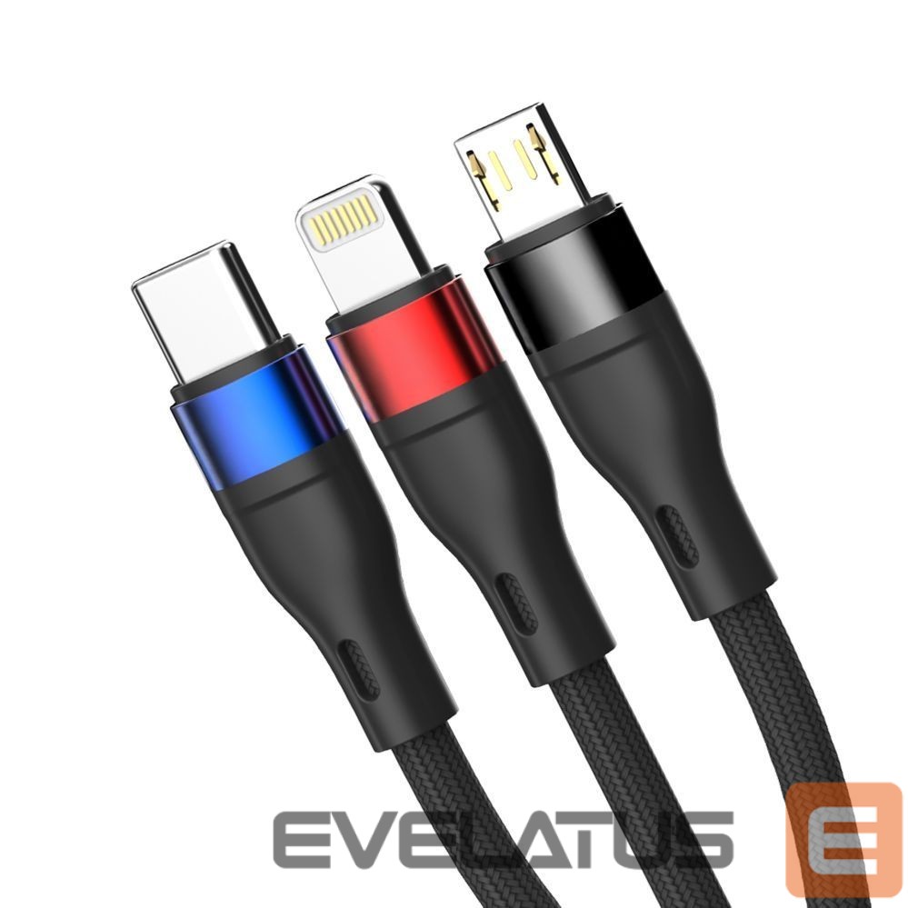 Other goods 3MK 3mk Hyper Cable N-SERIES 3 in 1 USB-A / Lightning / Micro 1.2m 9V/2A 18W - black
