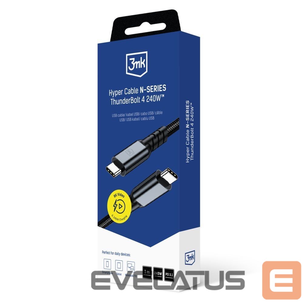 Other goods 3MK 3mk Hyper Cable N-SERIES Thunderbolt 4 USB-C / USB-C 1m 48V/5A 40Gb/s 240W 8K60Hz - black